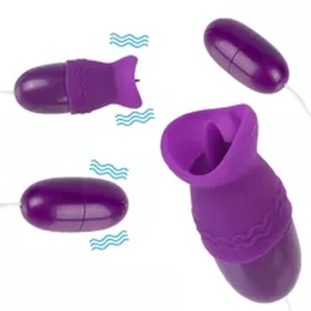 Doubl Skok Jajce Seks Nastavite Jezik Ustni Lizanje Vibrator USB Vibracijsko Jajce G-spot Vagina Masaža Klitoris Stimulator Intimno Igrače