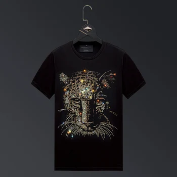 2022 Cheetah Okrasnih T Shirt za Moške, Modni Ulične O Vratu Kratek Rokav Slim Modal Bombaž Priložnostne majice Plus Velikost 6XL