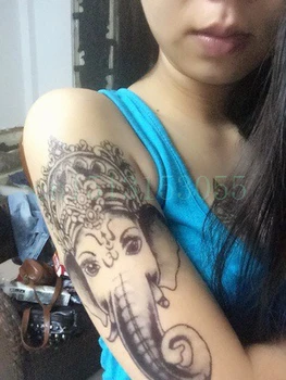 Nepremočljiva Začasni Tattoo Nalepke velikosti slona Ganesha Živali tatto nalepke flash tattoo ponaredek tetovaže za ženske dekle