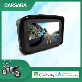 Motorna GPS Navigacija CarPlay Monitor Nepremočljiva Zaslon 5 palčni Motocikla Androidauto Sportify Wase WIFI, BT motorno kolo Online Zemljevid