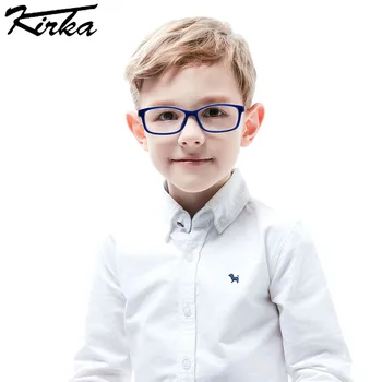 Kirka Siva Očala Okvirji Otrok Očala TR90 Prilagodljiv Kratkovidnost Optični Okvir Otrok Fantje in Dekleta Športnih Očal Otroci Očala