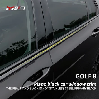 Za Volkswagen Golf 8 standard posebno okno trim sprememba videza kos svetlo črni barvi karoserije okrasni obliž