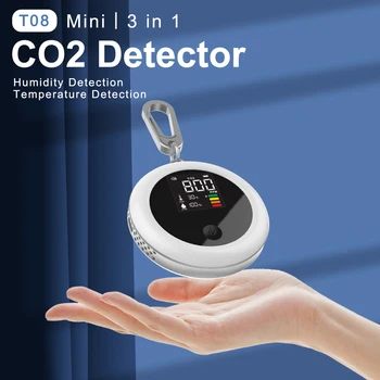 3in1 Ir CO2 Senzorja CO2 Merilnik Ogljikovega Dioksida Detektor Temperature in Vlažnosti Meter Kakovosti Zraka Monitor Visi Sponke