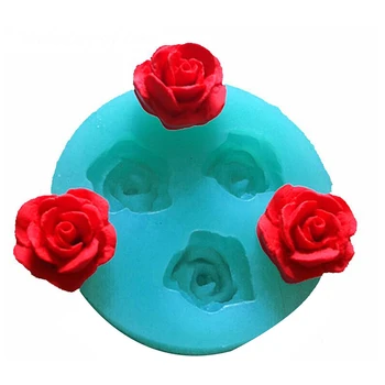 3D Pečenje Fondat Silikonsko Plesni 3D Rose Cvetje, Čokolade, Poročna Torta Dekoraterstvo Orodja za DIY Preprosto Ustvarite Vlije Sladkorja Darila