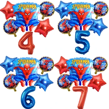 1 Nastavite Marvel Spiderman 32inch Rdeče Številko Folija Baloni Otroci 1 2 3 4 5 6 7 8 9 Let Rojstni Dekor Baby Tuš Zraka Globos