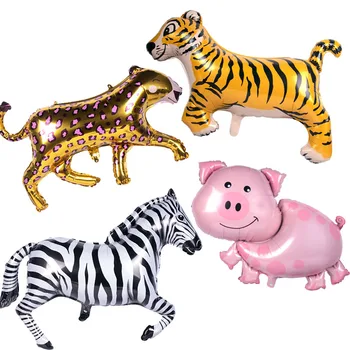 Tiger, Lev, Žirafa, Zebra Konj Teče Safari Živali Folija Balon Slon Helij Globos Otroci Džungle Rojstni Dan Dekor Babyshower