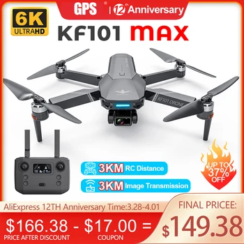 2022 Novo KF101 Max GPS Brnenje 4K Profesionalna HD Kamera 5G Wifi 3000M FPV Dron 3-Osni Gimabal Brushless Zložljive RC Quadcopter