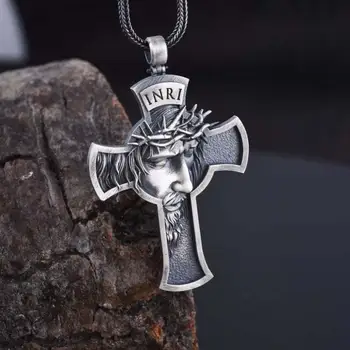 Klasični Krščanski Jezus Križ Obesek Ogrlica Unisex Trend Verske Amulet Nakit Ogrlica