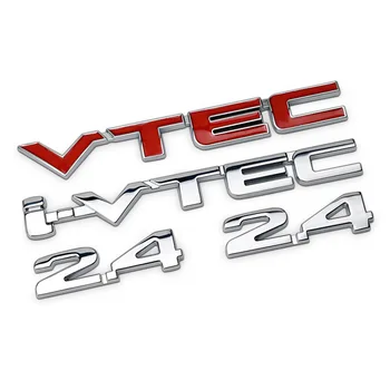 Debelo 5 KOS za 2,4 I-VTEC Rdeče Chrome Uspela Avto Styling Emblem Značko Avto Nalepke Fender Prtljažnik za Honda Accord CR-V Civic