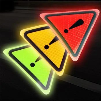 Trikotnik Klicaj Reflektivni Opozorilni Znak Avto Nalepke Nočna Vožnja Varnostne Odsevne Nalepke Za Avto Proti Trčenju