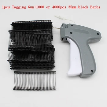 1pcs Tagging Pištola+1000 ali 4000pcs 35mm black Barbs Redno Oblačila Oblačilo Cena Etikete Oznaka Pištolo Priključnih vijakov