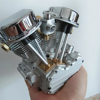 V-vrsta Dva-valjni Bencinski Motor Modela Lahko Zaženete Motor z Notranjim Zgorevanjem Model Miniature Znanstveni Eksperiment, Igrača