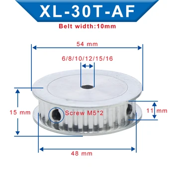 Škripec XL-30T Notranja Luknja je 6/8/10/12/15/16 mm Aluminij Material Pasu Škripec AF obliko Režo Širine 11 mm, Primerna Za XL-10 mm Časovni Pas