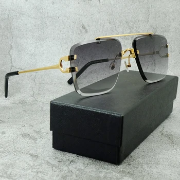 Diamond Cut Sončna Očala Moški Modni Kovinske Žice Y Luksuzni Oblikovalec Carter Mens Oprema Visoke Kakovosti Očal Vožnje Odtenki