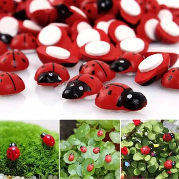 100 kozarcev DIY Ladybug Kos Okraski Okraski Leseni Čebel Ornament samolepilne Obrti, Mikro Krajine Decore Hladilnik Magnet