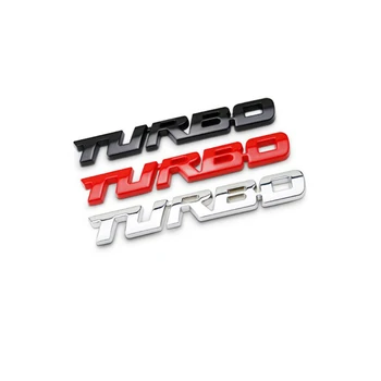 Univerzalni Kul 3D Zlitine Kovin Pismo Turbo Avto, motorno kolo Emblem Značko Nalepke Nalepke Dekor karoserije Zadnja vrata prtljažnika 3D Avto Nalepke