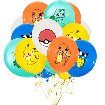10 Kos Otrok Rojstni dan Baloni, Dekoracija Temo Pokemon Pikachu Malo Fire Dragon Jenny Želva Risanka Latex Balon