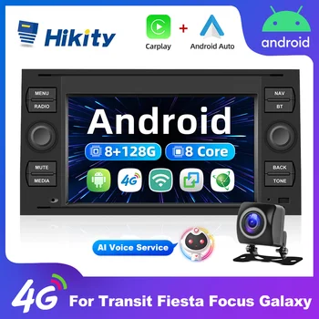 Hikity 2 Din Android avtoradio Za Ford Focus 2 Ford Fusion Mondeo C-Max Fiesta Carplay Multimedijski Predvajalnik, Stereo GPS Navigacija