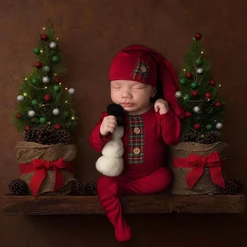 0-1 Mesec Baby Fantje Oblačila Novorojenčka Fotografija Rekviziti Romper Božični Kostum Jumpsuit Dojenčki Fotografijo Ustrelil Pribor Spominkov