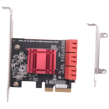 PCIe SATA3.0 vmesniško Kartico 6 Vrata 6 Gbps PCIe za Krmilnik SATA Širitev Kartico ASM1166 Čip Podporo za Windows, MAC