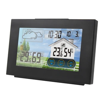 Brezžične Vremenske Postaje Prognostičar Notranji Zunanji Termometer, Higrometer s Senzor Barvni Zaslon na Dotik Budilka Koledar