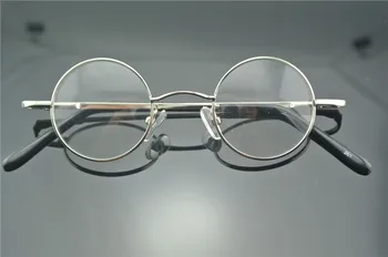 Vintage Krog Srebro Majhne Spomladanski Tečaji John Lennon Kovinski Eyeglass Okvirji Polno Platišča kratkovidnost Očala -125 -250 -300