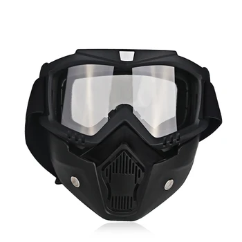 Motoristična Čelada Maska z Očala Izmenljive Biker Čelada Prah Usta Masko Taktično Balaclava Masko Poln Obraz Motorna Maska