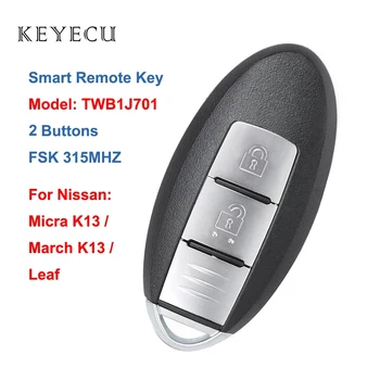 Keyecu za Nissan Micra K13 Marca K13 Listov Smart Remote Avto Ključ F.o.b 2 Gumbe, ki 315MHz ID46 Čip, Ime Modela: TWB1J701
