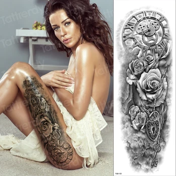 začasni tattoo rokavi ženske noge seksi velike začasne tetovaže mehanske letnik roko rokav tatoo in body art nalepke dekle