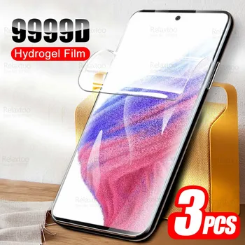 Samung A53 Hydrogel Film 3Pcs Polno Lepilo Screen Protector For Samsung Galaxy A53 5G 53 2022 SM-A536B Zaščitnimi Filmi Ne Steklo