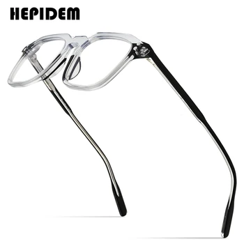 HEPIDEM Acetat Očal Okvir Moških Oversize Prozorni Kvadrat Očala Ženske Optični Recept Očala Očala 9165