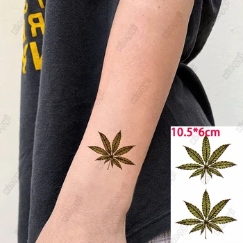 Nepremočljiva Začasni Tattoo Nalepke Maple Leaf Listi Asaba Tattoo Dekleta Roko Zapestje Vodo Prenos Ponaredek Tatto Body Art Ženske Moški