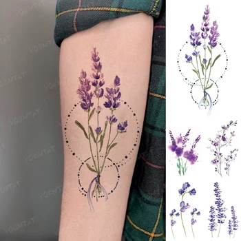 Nepremočljiva Začasni Tattoo Nalepka Barva Realne Cvet Sivke Flash Tattoo, Ženska, Otrok, Otroku, Body Art Prenos Ponaredek Tatto Človek