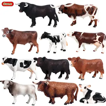 Simulacija Živali Na Kmetiji Model Goveda Krava, Bik, Bivol Tele Rhino Bison Hippo Doma Dekoracijo Akcijska Figura, Izobraževalne Otroci Igrače