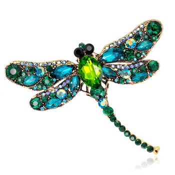 Kristalno Letnik Dragonfly Broške za Ženske Velikih Žuželk Broška Pin Moda Obleko Plašč Pribor Lepe Nakit 2023