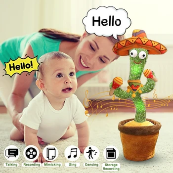 Božično Dekoracijo 2023 Ples Kaktus Elektronov Plišastih Igrač Mehki Pliš Lutka Dojenčki Kaktus Lahko Poje Ples Za Rojstni Dan Darilo