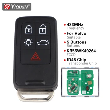 YIQIXIN Smart Remote Avto Ključ Fob Za Volvo 2010-2017 XC60 2008-2016 S60 S60L S80L V40 V60 S80 XC70 KYDZ ID46 KR55WK49264 433Mhz