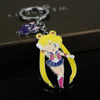 Sailor Moon Kovin, Kapljanje Barve Keychain Obesek, Anime Znakov, Luna Hare Dekle Nahrbtnik Pribor Cosplay Darilo