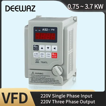 Deewaz VFD Frekvenčni Inverter 220V enofazni 0.75 KW/1,5 KW/2.2 KW/3.7 KW 220 V Frekvenčni Pretvornik 230V