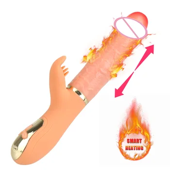 Teleskopsko Dildo, Vibrator USB Polnjenje Ročni Sex Shop Klitoris Lizanje Vaginalne Stimulacije Napihljivi/Segrevajo Sex Igrače za Ženske