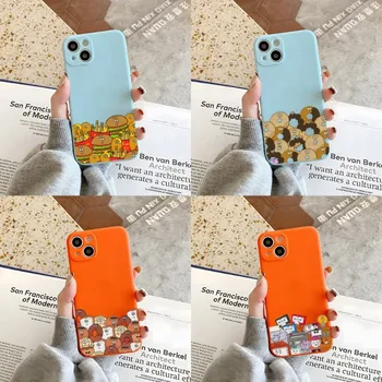 Risanka Anime Hrane Telefon Primeru Oranžna In Modra Za Apple IPhone 12Pro 13 11 Pro Max Mini Xs X Xr 7 8 6 6s Plus Se 2020 Pokrov