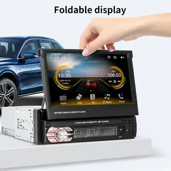 Android 1Din Multimedijski Predvajalnik, 7-Palčni Universal Zložljive Zaslonu avtoradia MP5 Avto GPS Navigacijski DVD za Podporo Apple CarPlay