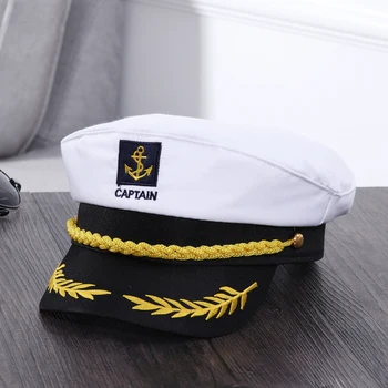 Odraslih Jahte Vojaške Kape Čoln Skiper Ladje Mornar Kapetan Kostum Klobuk Nastavljiv Skp Mornarice Morskih Admiral za Moške, Ženske Kapice