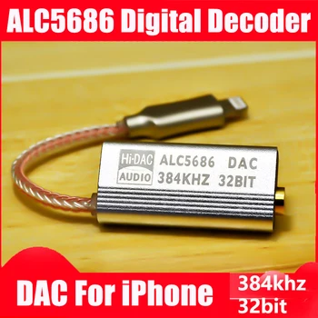 DAC ALC5686 CX31993 Slušalke Ojačevalniki Hi-fi Avdio Dekodiranje AMP Adapter Zvočne Kartice Digital Dekoder 32bits/384KHz Za iPhone iOS