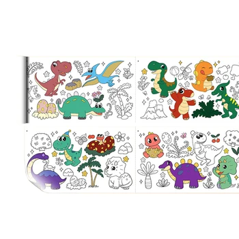 Otroška Risba Roll DIY Barve Polnjenje Lepljivo Risanje Papir Trak za Otroke, Malčke in Dojenčke