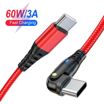 GTWIN 60 W USB C Do USB Tip C Kabel PD Hitro Polnjenje, Polnilnik, Kabel USB-C 3A 180 Stopinj Vrtljivo Kabel 2M Za Samsung Xiaomi