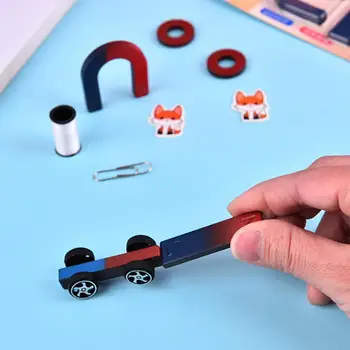 Zanimivo Puzzle Igrača Magnetni učni pripomoček Kit Podkve Magnet U tip in Kompas z Dva prstana Dve Vrstici Magnet Igrača Kit 