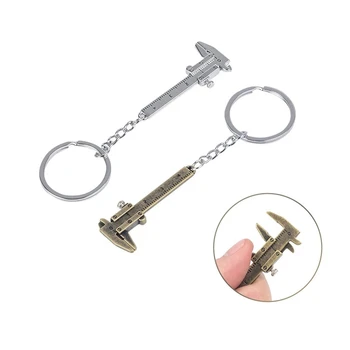 1pc 50 mm Zlitine Ličila Obrvi Čeljusti Keychain Merilnik Mikrometer za Merjenje Orodja Tatoo Microblading Vladar Keyring