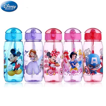 450 ml strip Disney Mickey mouse otrok plastične skodelice slame pokal učenje pokal študentov pitne steklenico vode nov grelnik vode